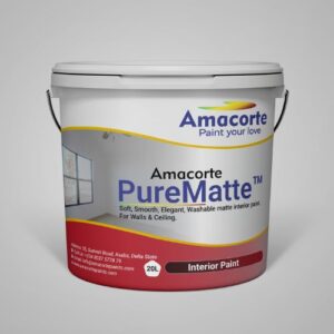 Amacorte PureMatte™ – soft, smooth, elegant, washable matte interior paint. For Walls & Ceiling 20Litre